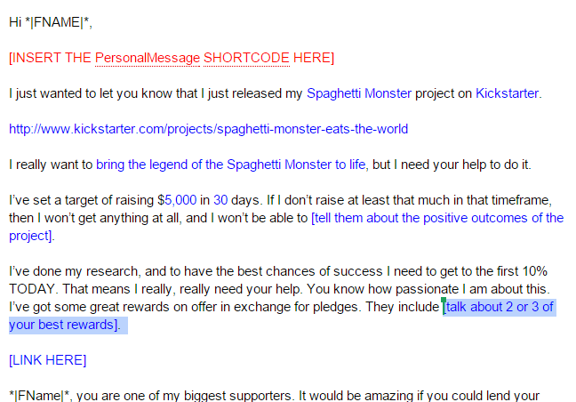 Crowdfunding emailing campaign template