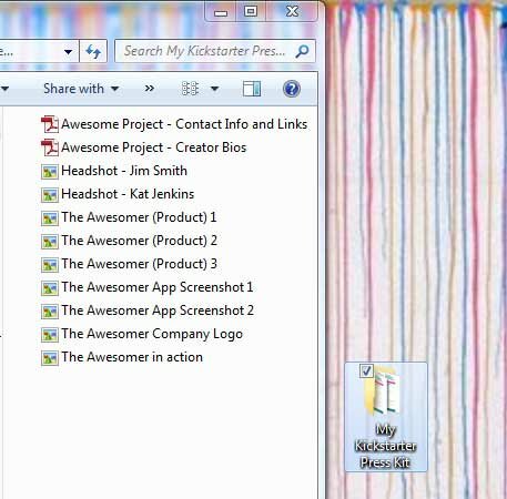 Set up press kit folder