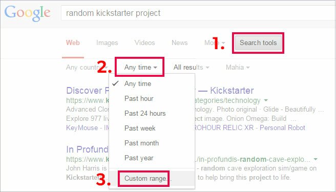 Using Google Advanced Search to narrow down date ranges