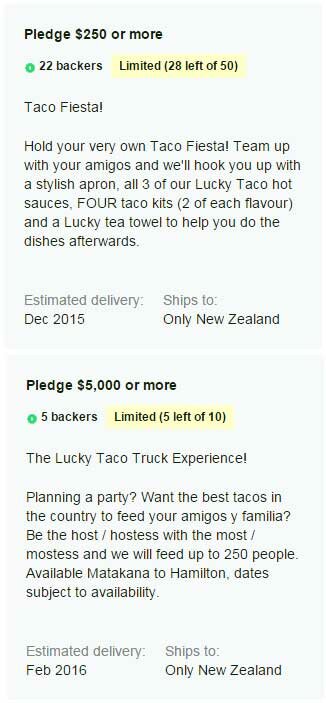 Lucky Taco Experience Reward Levels